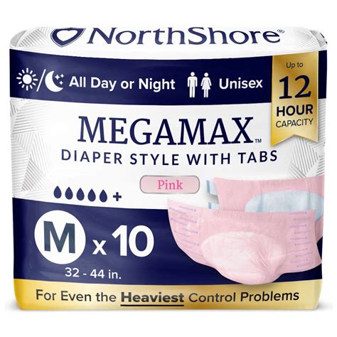 northshore adult diapers|NorthShore MegaMax Adult Overnight Diapers, 12.